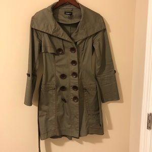 Bebe olive green trench coat